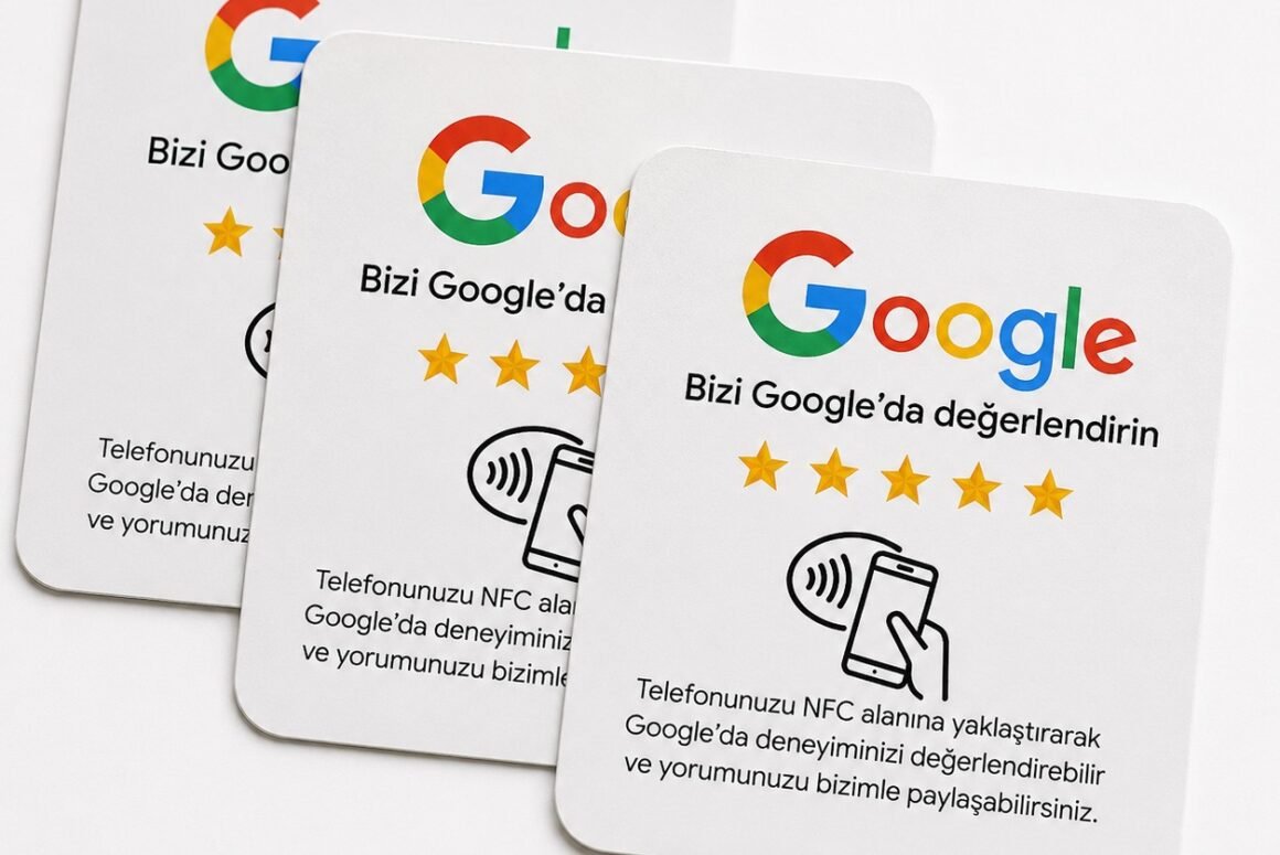 haber-kapak Bizi Google'da değerlendirin yazılı NFC değerlendirme kartı