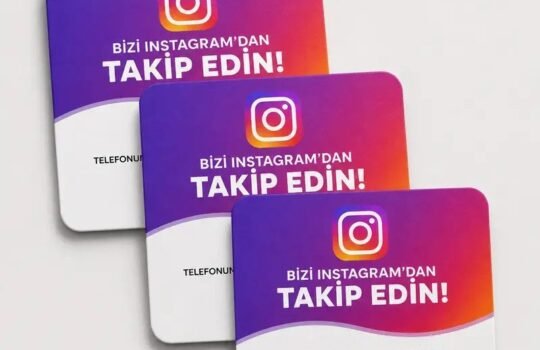 Bizi Instagram'dan takip edin yazılı NFC Instagram takipçi kartı