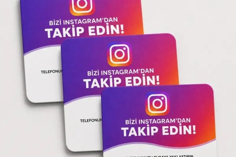 Bizi Instagram'dan takip edin yazılı NFC Instagram takipçi kartı