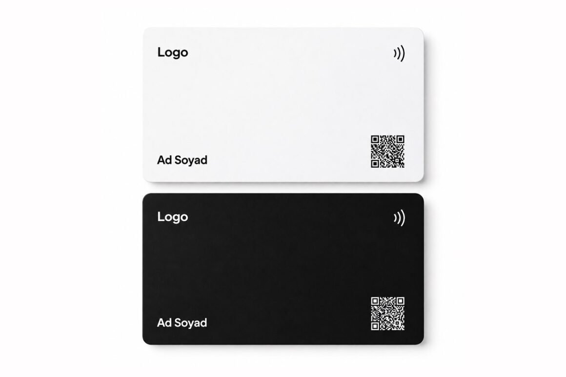 NFC ve QR kod taşıyan menü kartı