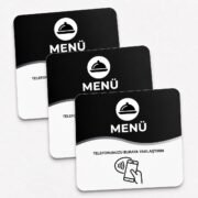 Restoran masası için siyah NFC dijital menü kartı
